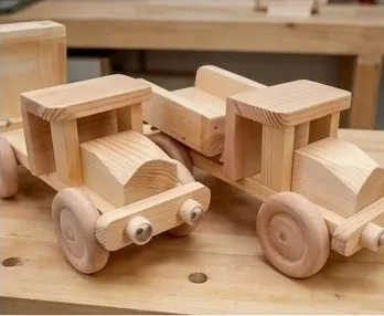 Wooden toy trucks